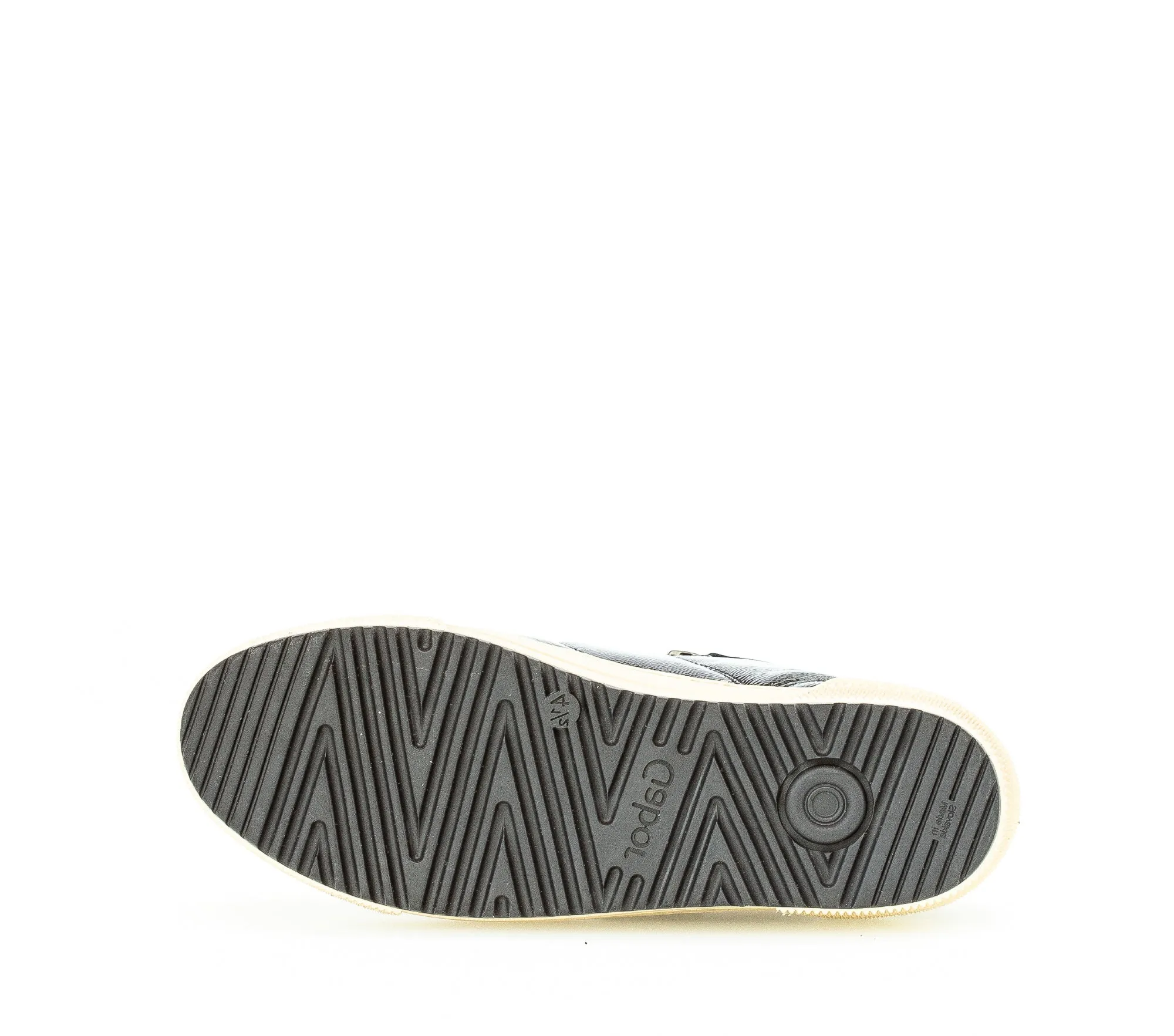 GABOR 76.538.97 - LACED FASHION SHOE WTH WHITE SOLE - BLACK PATENT