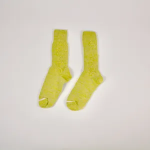 Garabou Organic Cotton Slipper Socks in Yellow Green