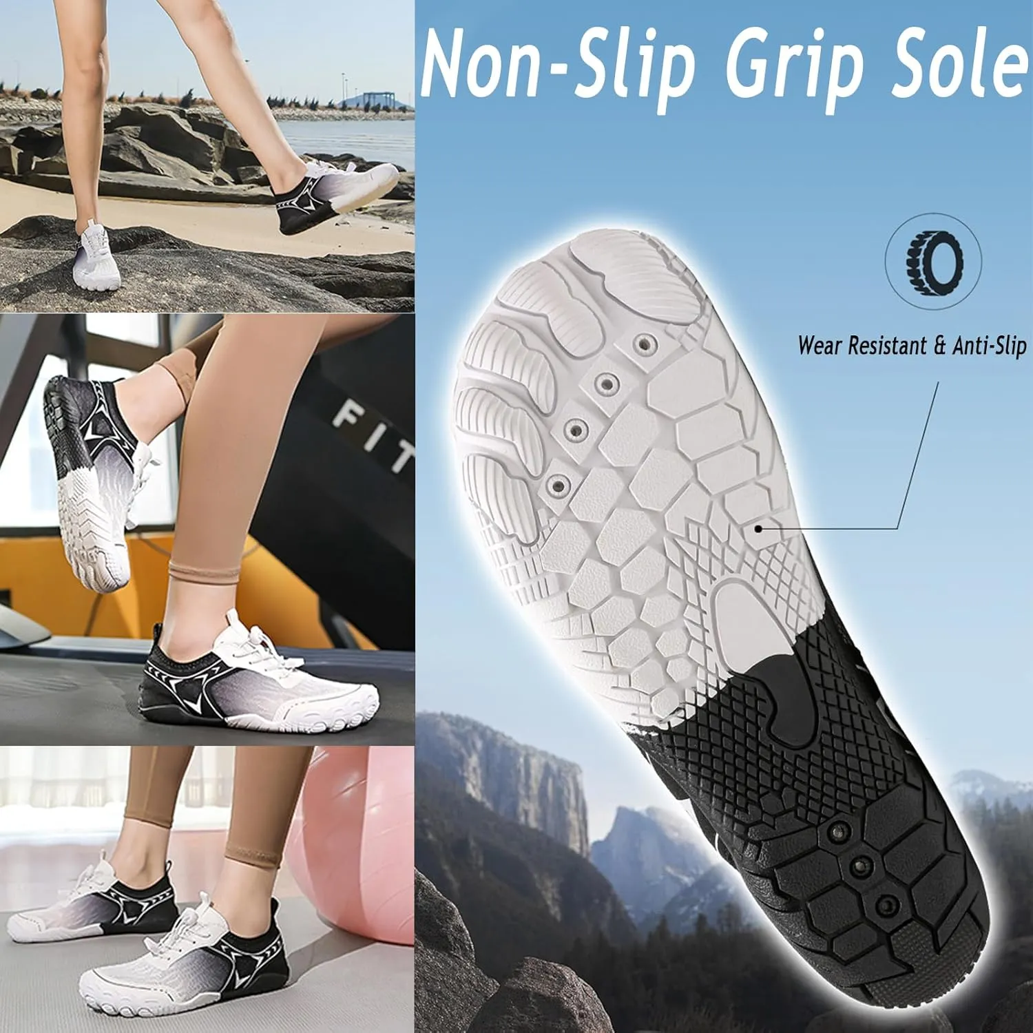 Giltpeak 2025 New Hike Barefoot Shoes Women Men, Vitality Wide Slip-On Minimalist Athletic Quick Dry BareStep Breathable Shoe