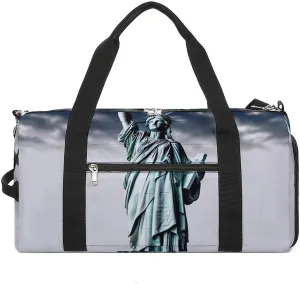 Gym Bag for Men Women Travel Duffle Bag Lightweight Weekender Duffel Bag Statue of Liberty Carry on Bag