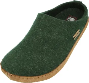 HAFLINGER Unisex Emils Wool Felt Slide Slipper, Spruce, 5-5.5 US Women