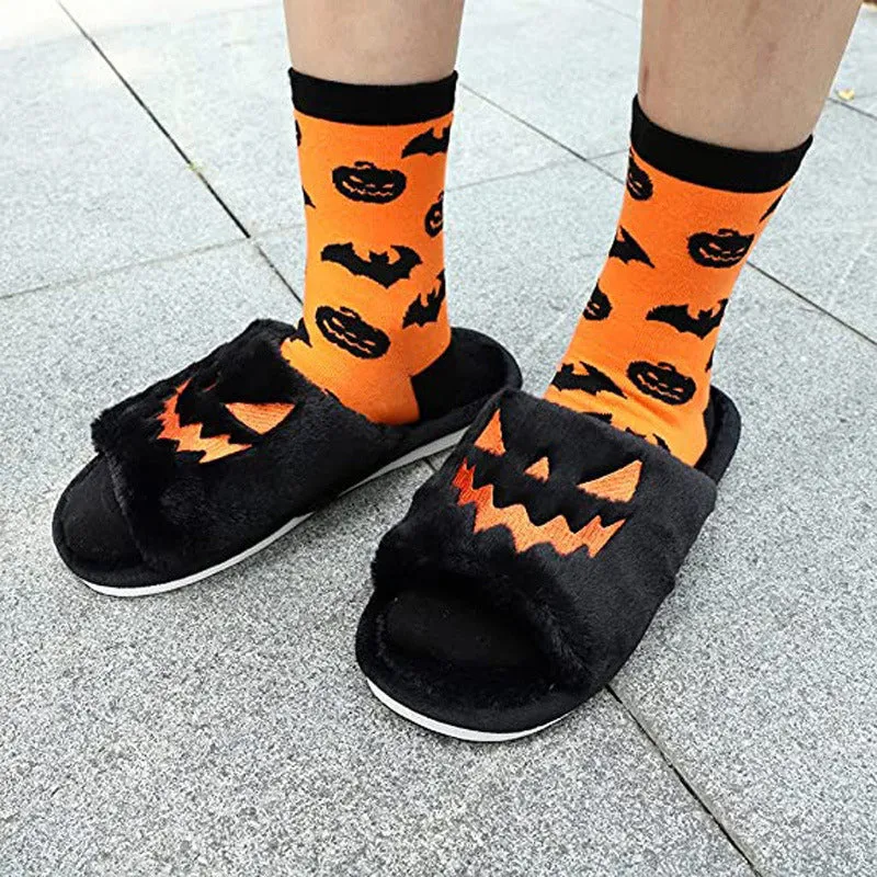 Halloween Pumpkin Lantern Slippers
