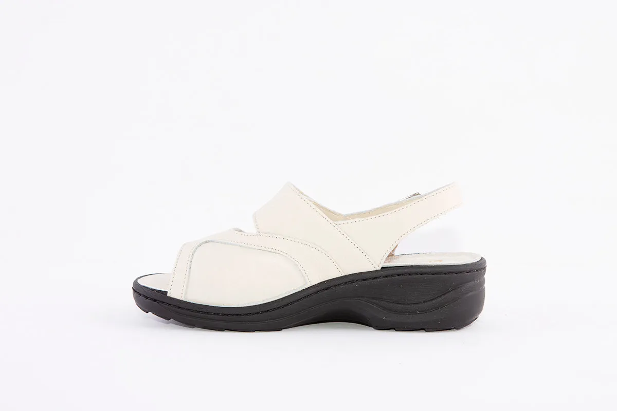 HALLUX- 33803 02 DOUBLE VELCRO COMFORT SANDAL - BEIGE