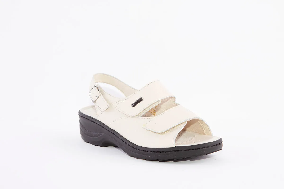 HALLUX- 33803 02 DOUBLE VELCRO COMFORT SANDAL - BEIGE