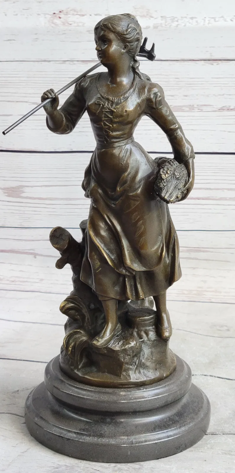 HAND MADE BRONZE Home Art Deco Nouveau LA DANSE DU VIN Signé DESMEURE -