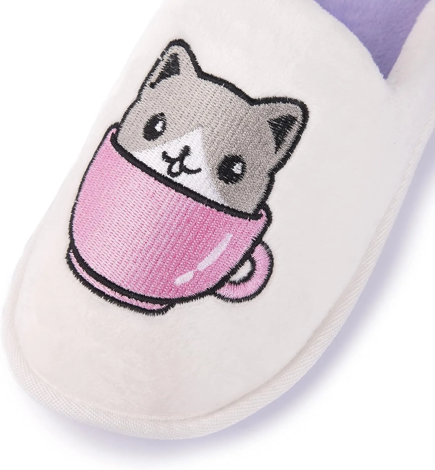 Handcraft Staycation NYC Ladies Funny Quote Scuff Slipper, Plush Non Slip House Slippers for Women, Comfy Soft Sole Bedroom Shoes