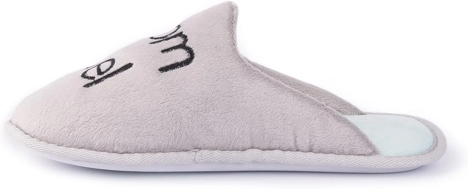 Handcraft Staycation NYC Ladies Funny Quote Scuff Slipper, Plush Non Slip House Slippers for Women, Comfy Soft Sole Bedroom Shoes