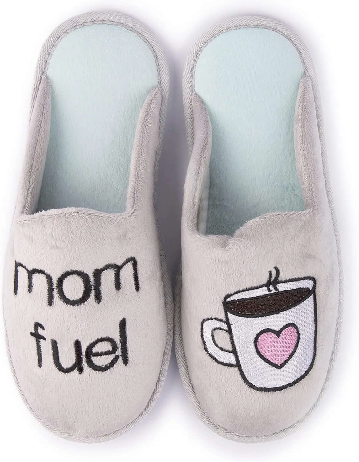 Handcraft Staycation NYC Ladies Funny Quote Scuff Slipper, Plush Non Slip House Slippers for Women, Comfy Soft Sole Bedroom Shoes