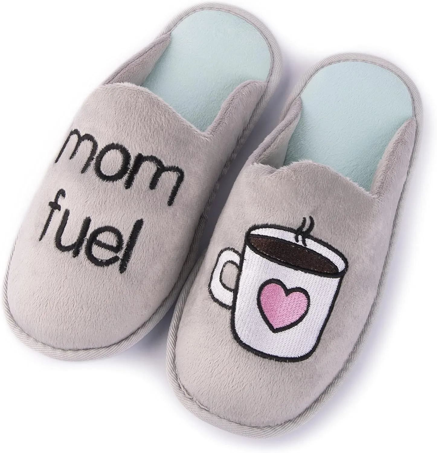 Handcraft Staycation NYC Ladies Funny Quote Scuff Slipper, Plush Non Slip House Slippers for Women, Comfy Soft Sole Bedroom Shoes