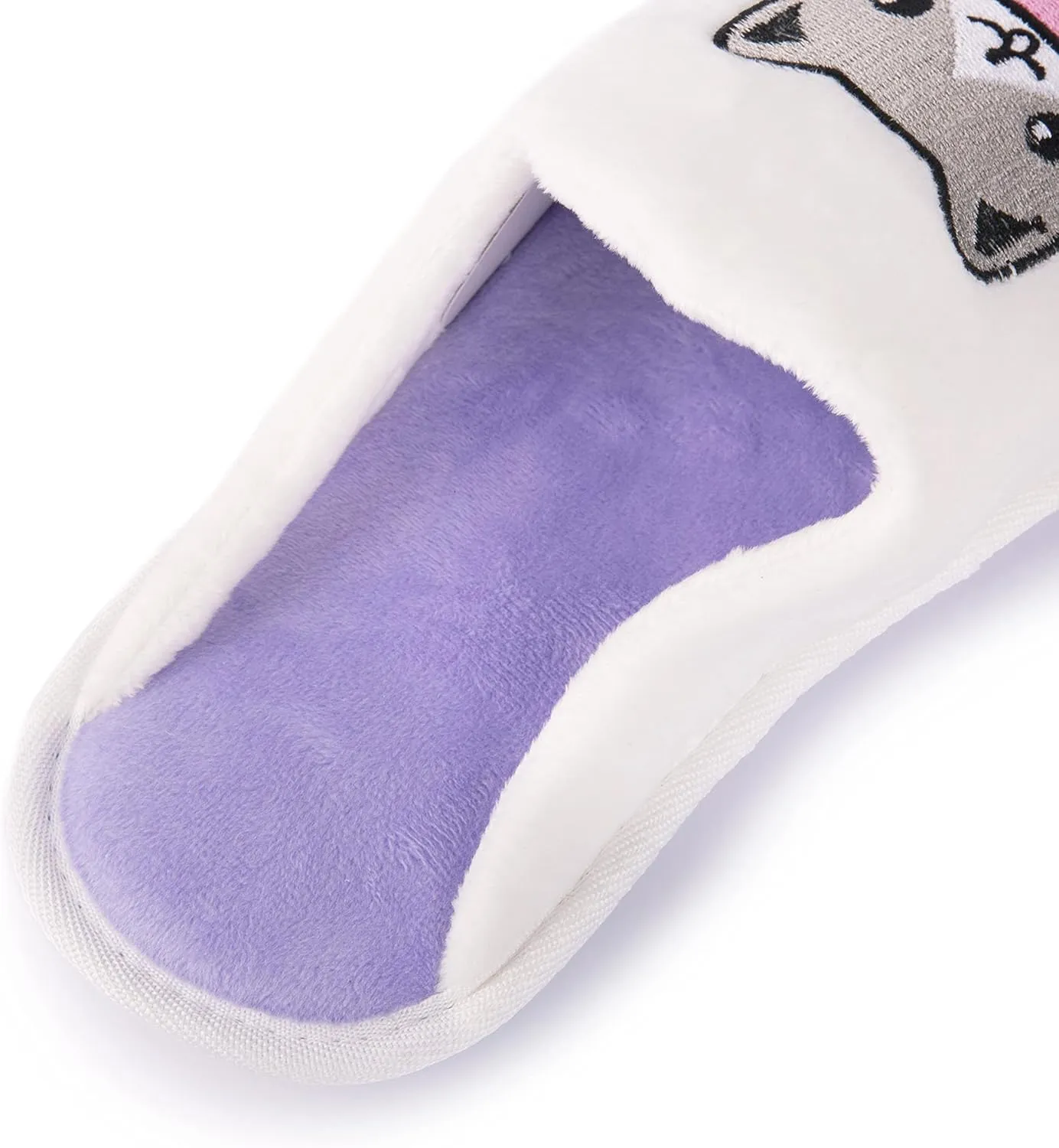Handcraft Staycation NYC Ladies Funny Quote Scuff Slipper, Plush Non Slip House Slippers for Women, Comfy Soft Sole Bedroom Shoes