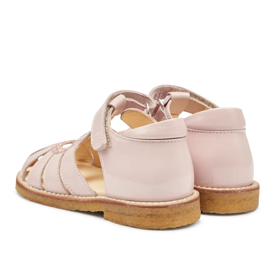 Heart sandal with sparkling glitter heart