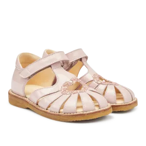 Heart sandal with sparkling glitter heart