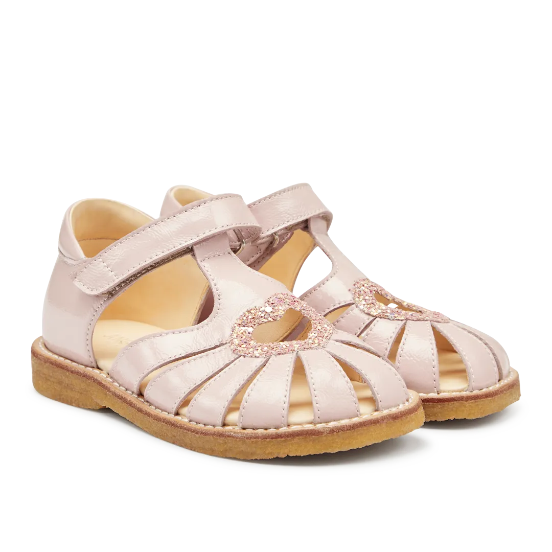 Heart sandal with sparkling glitter heart