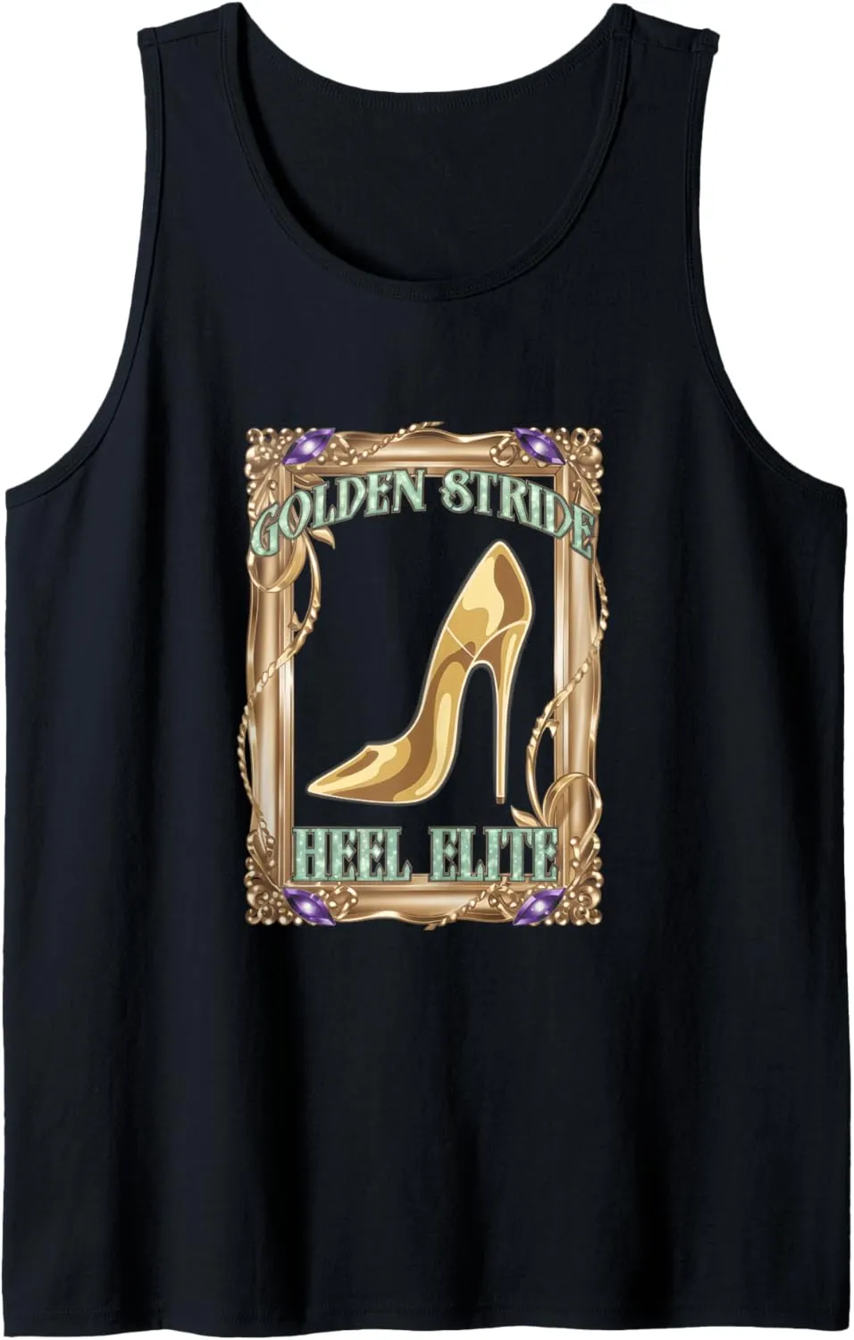 High Heels Golden Stride Heel Elite Glam Fashion Lovers Tank Top