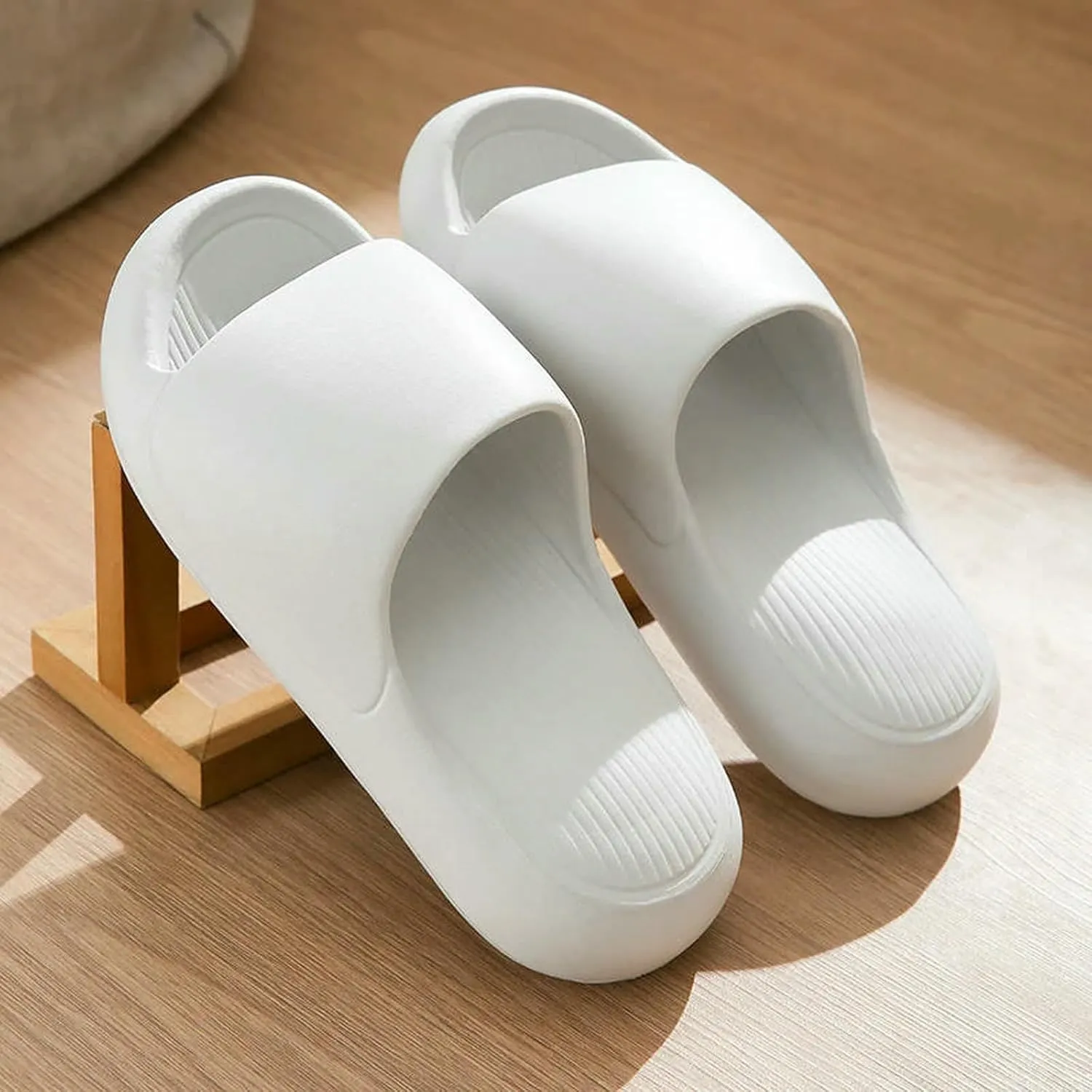 Home Slippers Men'S Soft Sole Pillow Slides Lightweight Open Toe Non Shoe Indoor Outdoor Quick Drying Bathroom Slipper