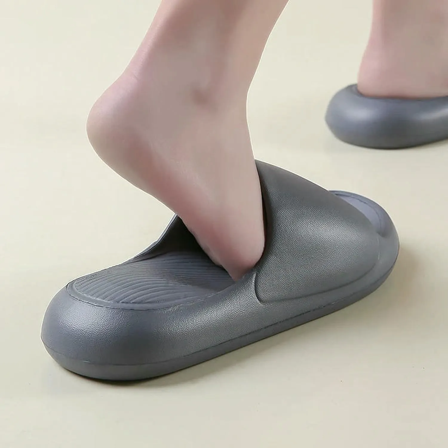 Home Slippers Men'S Soft Sole Pillow Slides Lightweight Open Toe Non Shoe Indoor Outdoor Quick Drying Bathroom Slipper