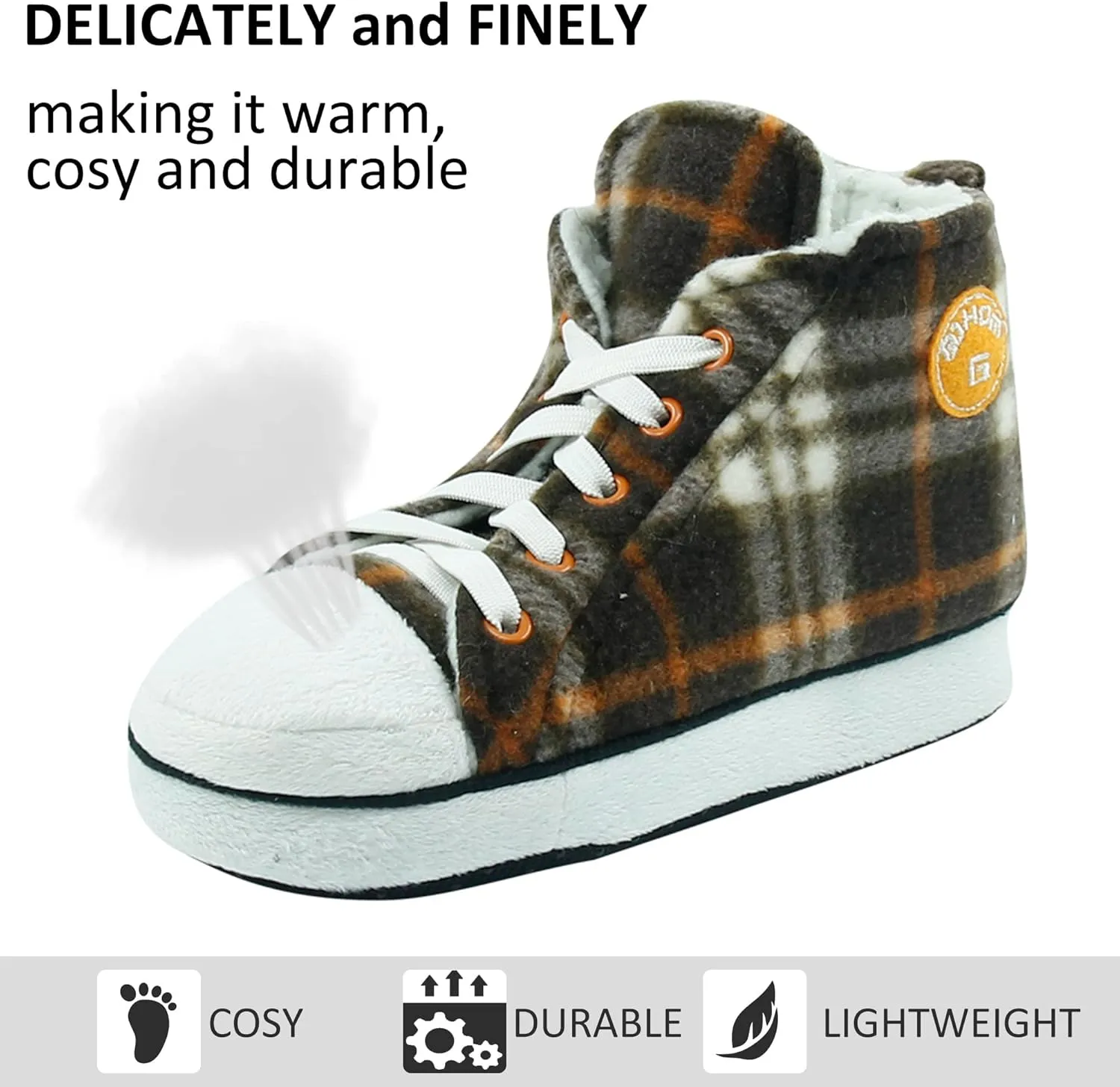 House Sneaker Slippers for Men Warm Winter Funny Cozy Indoor Sneakers Slipper Shoes Boys