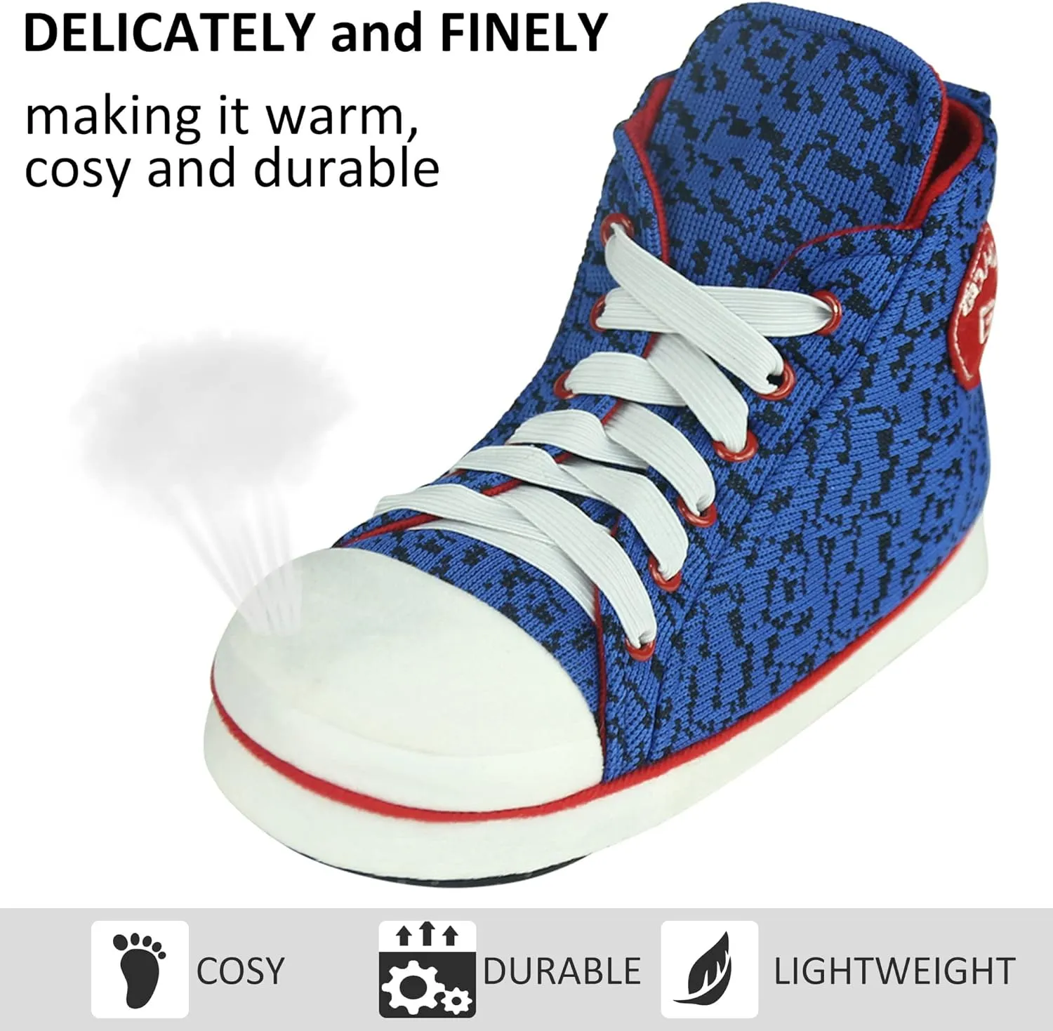 House Sneaker Slippers for Men Warm Winter Funny Cozy Indoor Sneakers Slipper Shoes Boys