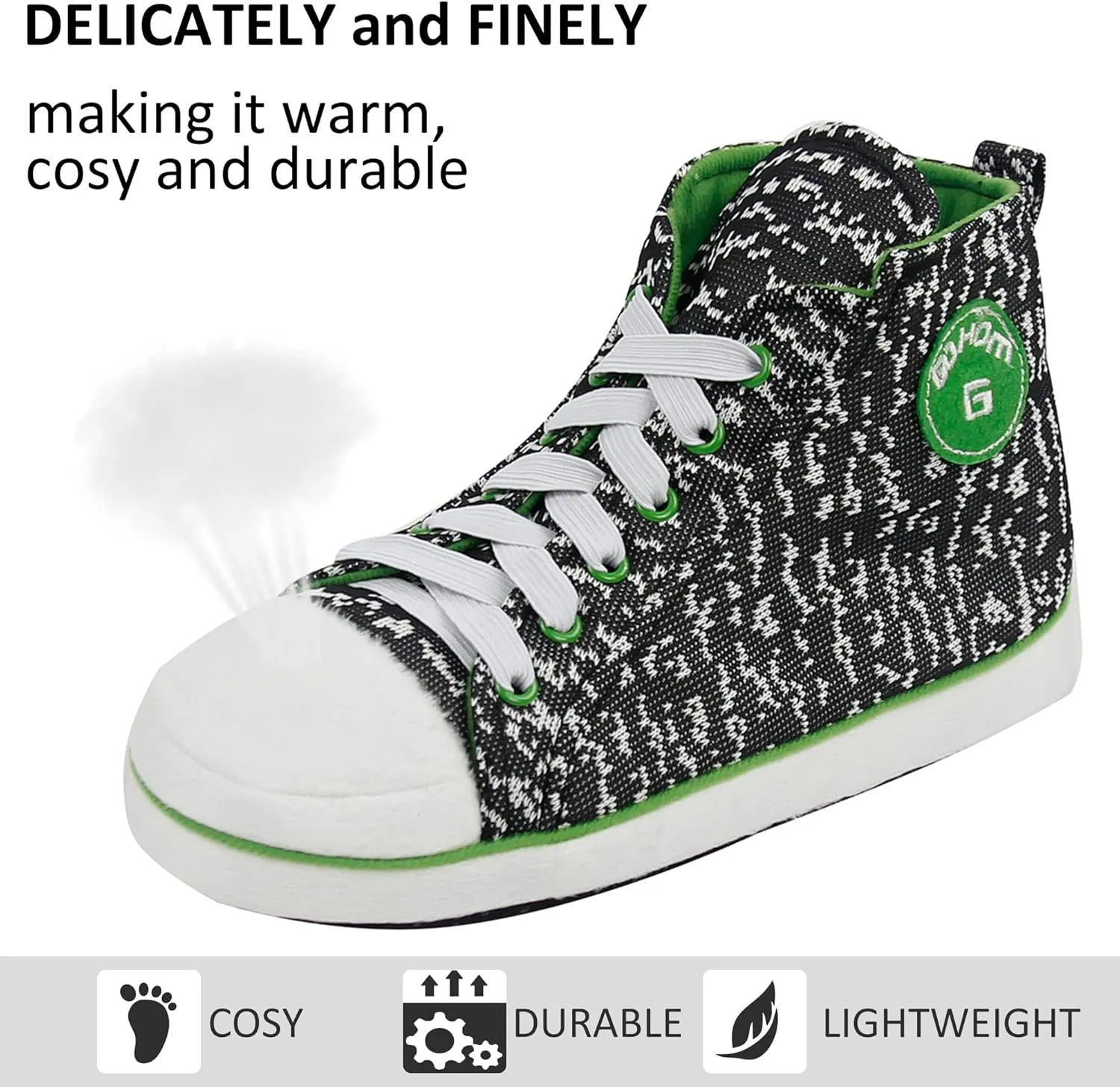 House Sneaker Slippers for Men Warm Winter Funny Cozy Indoor Sneakers Slipper Shoes Boys
