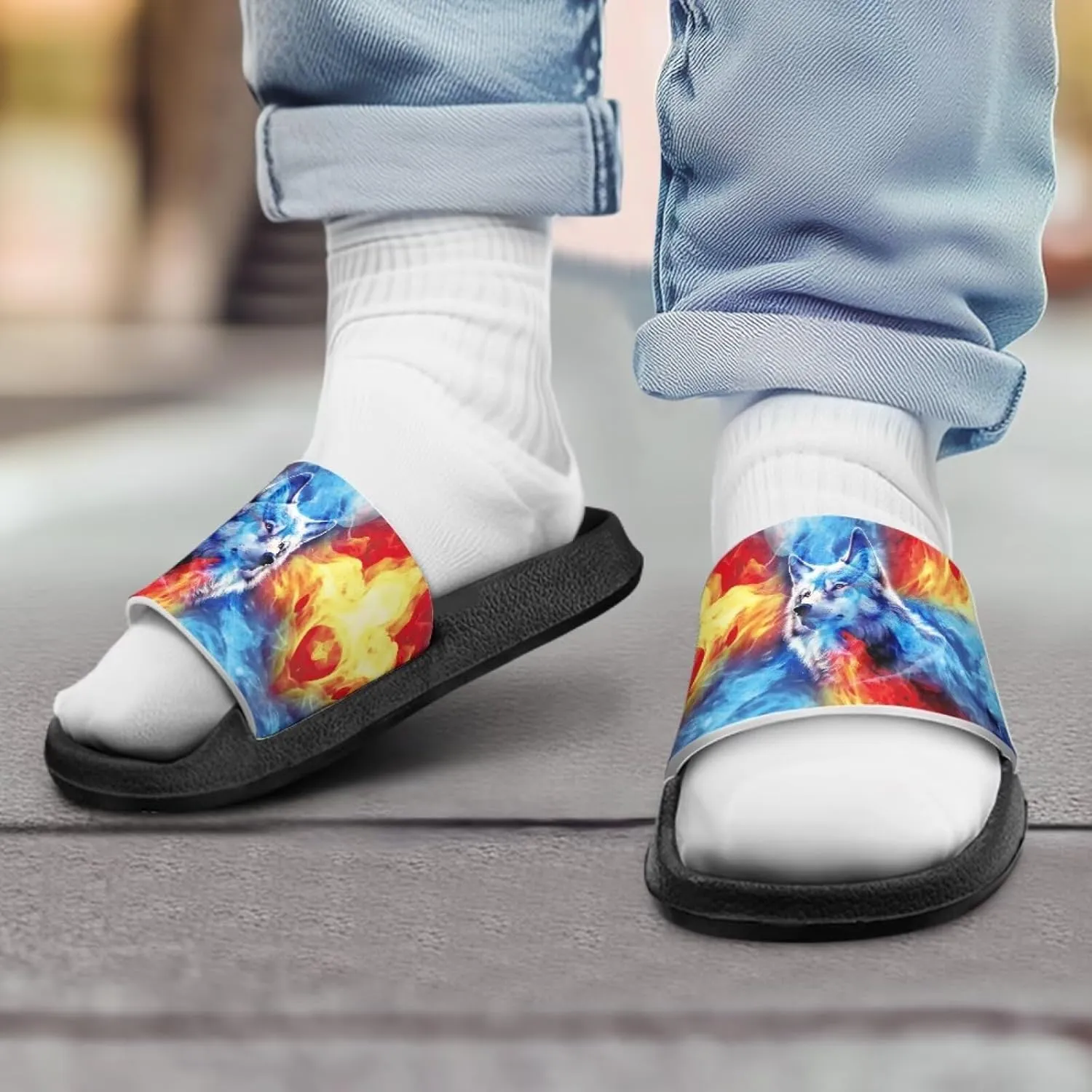 Howilath Children's Sandals Casual Non-Slip Slides Unisex Kids Slippers Bathroom Shower Shoes with EVA Sole