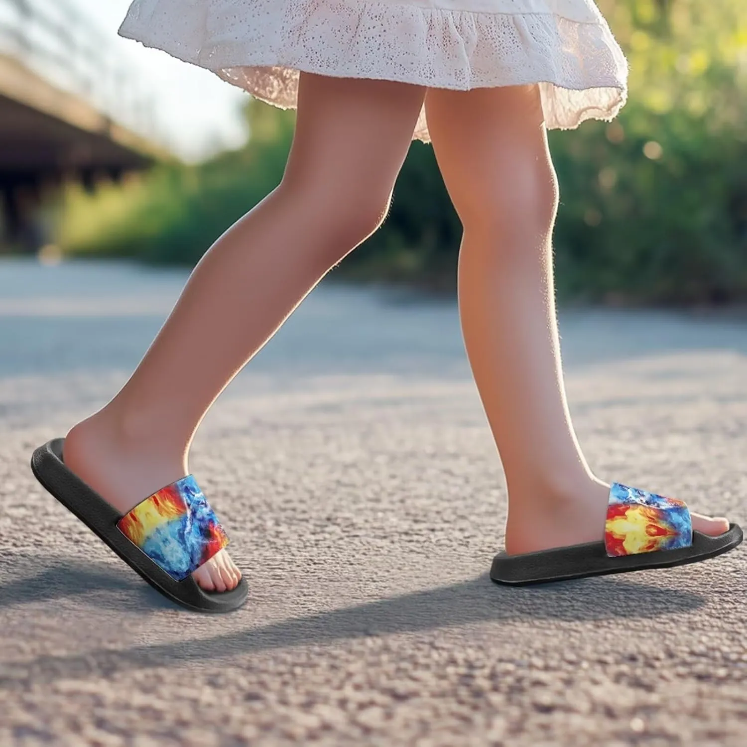 Howilath Children's Sandals Casual Non-Slip Slides Unisex Kids Slippers Bathroom Shower Shoes with EVA Sole