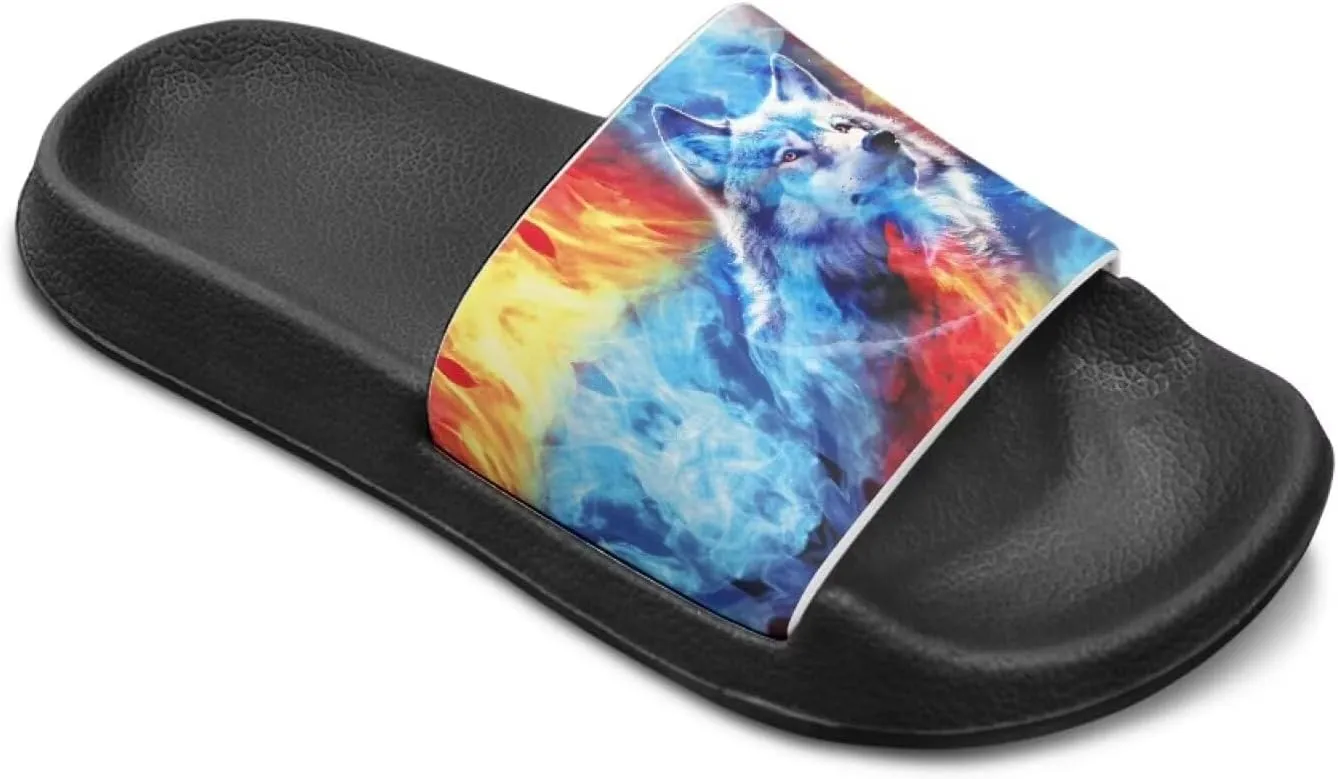 Howilath Children's Sandals Casual Non-Slip Slides Unisex Kids Slippers Bathroom Shower Shoes with EVA Sole