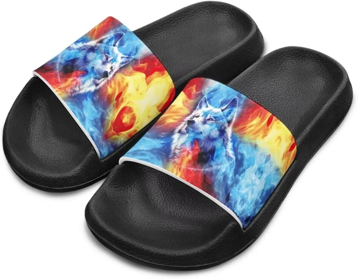 Howilath Children's Sandals Casual Non-Slip Slides Unisex Kids Slippers Bathroom Shower Shoes with EVA Sole