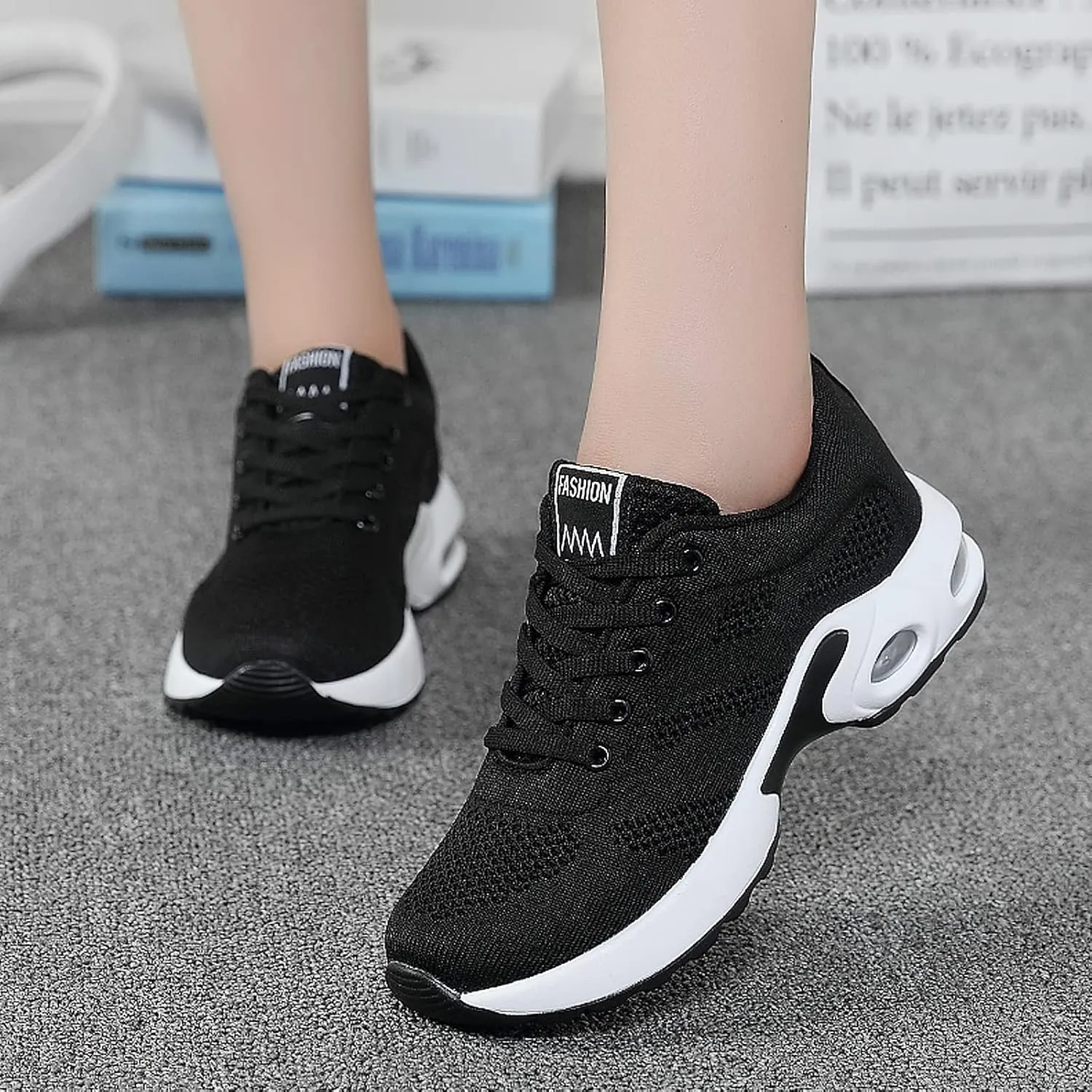 ihinzry Women's Air Running Shoes Lightweight Comfortable Non-Slip Walking Shoe Outdoor Breathable Fashion Mesh Sneakers