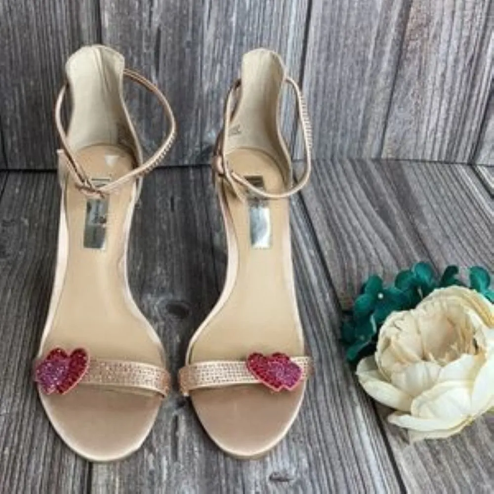 INC Tan Fabric Rayelle Two-Piece Sandals 7.5