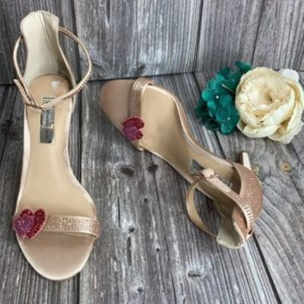 INC Tan Fabric Rayelle Two-Piece Sandals 7.5
