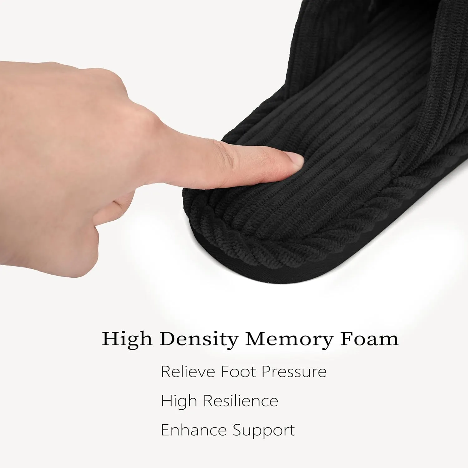 IPSAE Summer House Slippers for Woman Memory Foam Open Toe Slippers Corduroy Cross Bow Womens Slipper Slides Comfy Indoor Bedroom Slip On Shoes