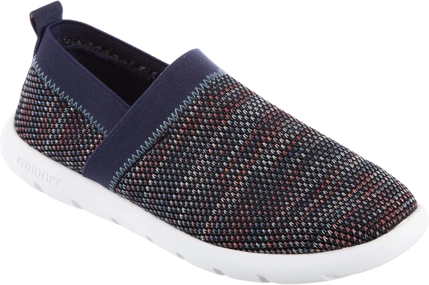 isotoner Women's Lightweight and Breathable Elastic Knit Slip-on Shoe Slipper
