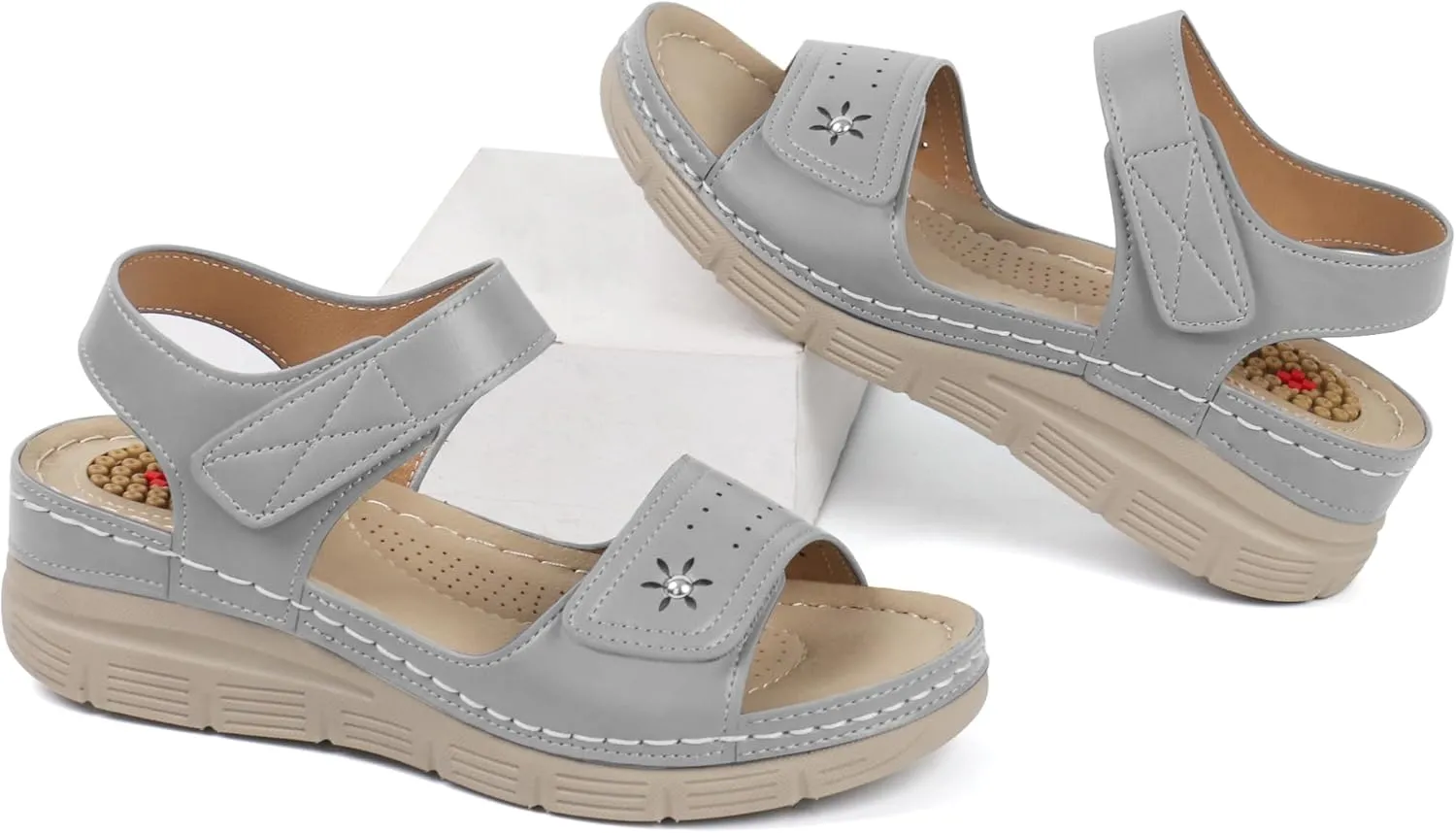JABASIC Women Comfortable Sandals Orthotic Walking Sandals Orthopedic Arch Support Sandals