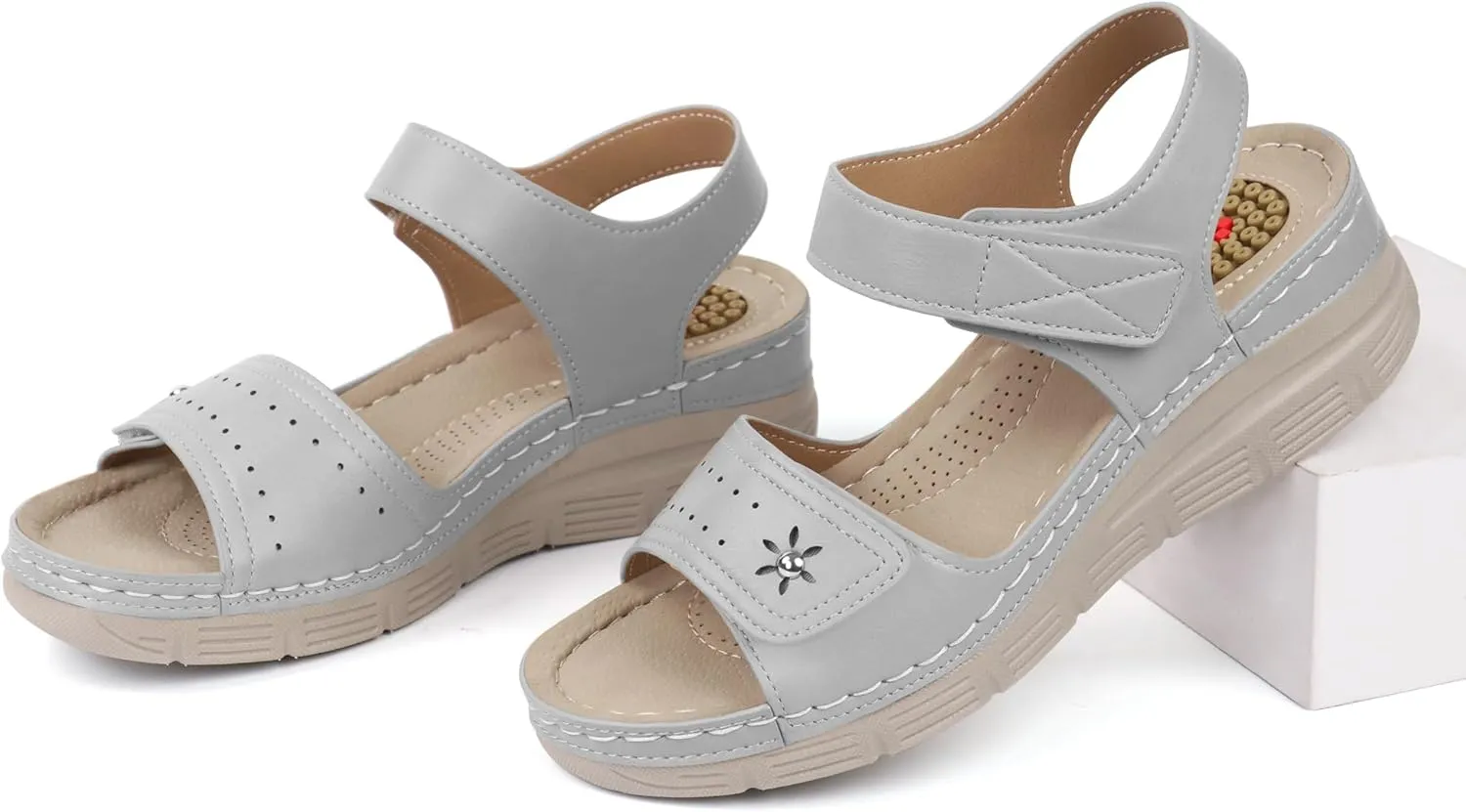 JABASIC Women Comfortable Sandals Orthotic Walking Sandals Orthopedic Arch Support Sandals