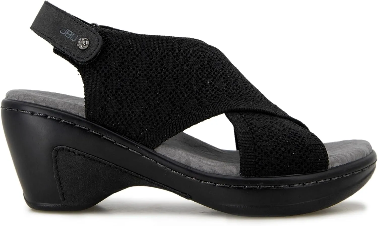 JBU Alyssa Women's Comfort Casual Adjustable Ankle Strap Open Toe Classic Sandal Wedge