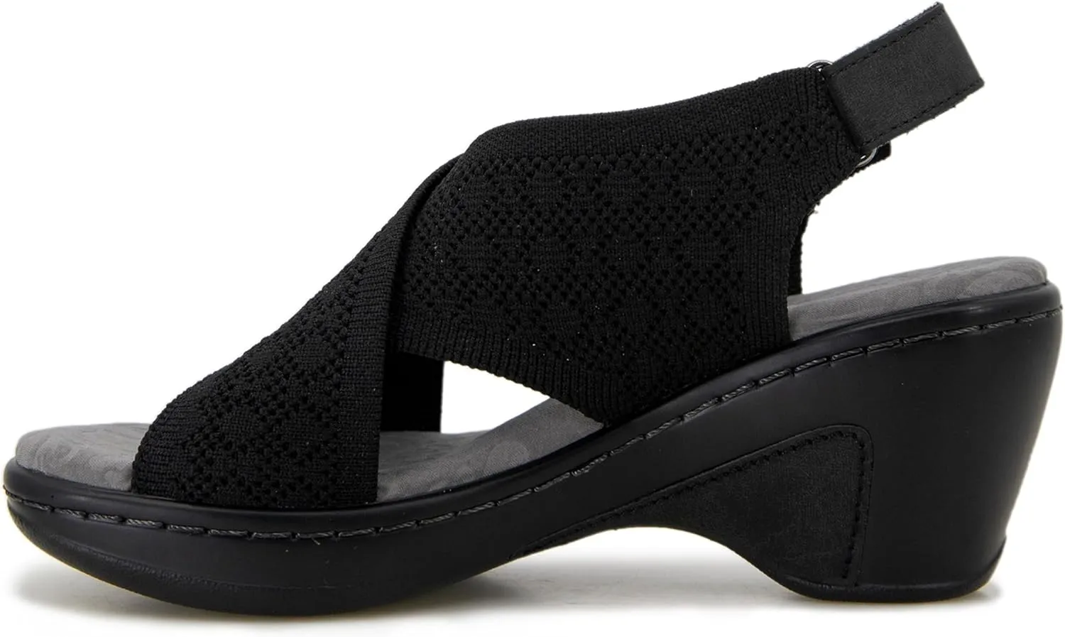 JBU Alyssa Women's Comfort Casual Adjustable Ankle Strap Open Toe Classic Sandal Wedge