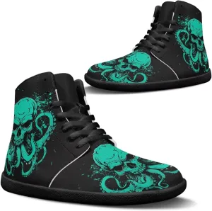 Jeiento Skull High Top Barefoot Running Shoes Breathable Sneaker for Men