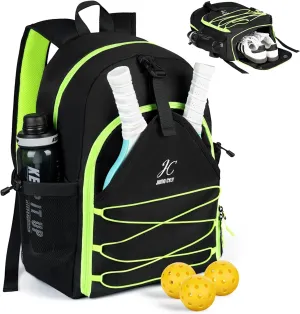 JUMO CYLY Pickleball Backpack, Pickleball Bag with Shoe Compartment, Large Lightweight Paddle Backpack for Men and Women Holds 4 Paddles Padel Bag Gifts for Pickleball Lovers, Black