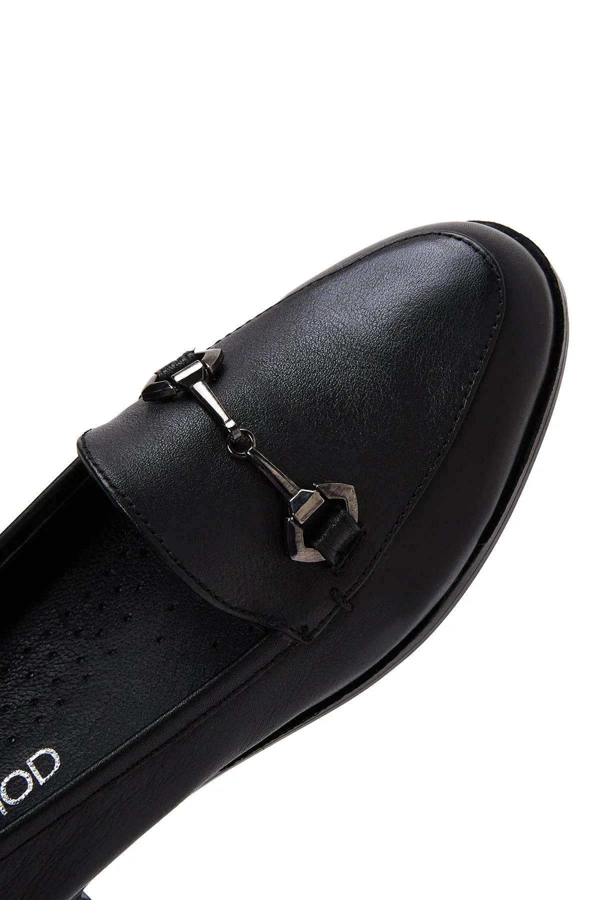 Kadın Siyah Deri Klasik Loafer