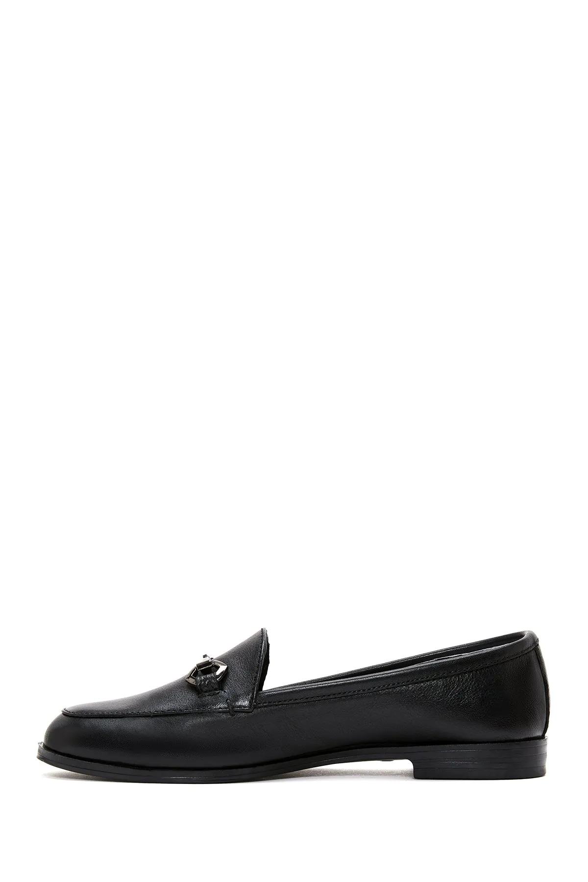 Kadın Siyah Deri Klasik Loafer