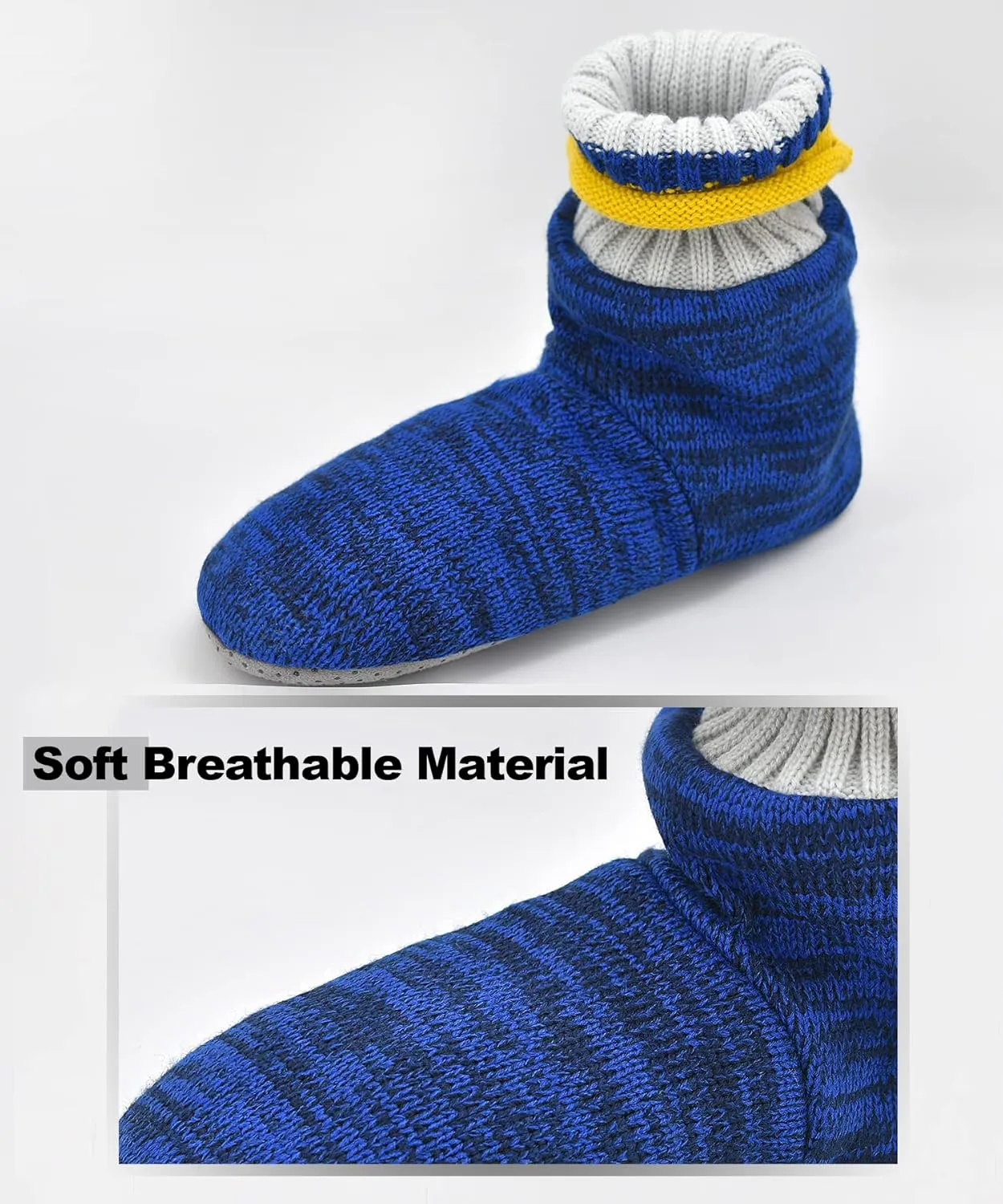 Keyela Slipper Socks Soft Cozy Thick House Indoor Boot Sock Shoes with Anti-Skid Bottom Soles for Men's