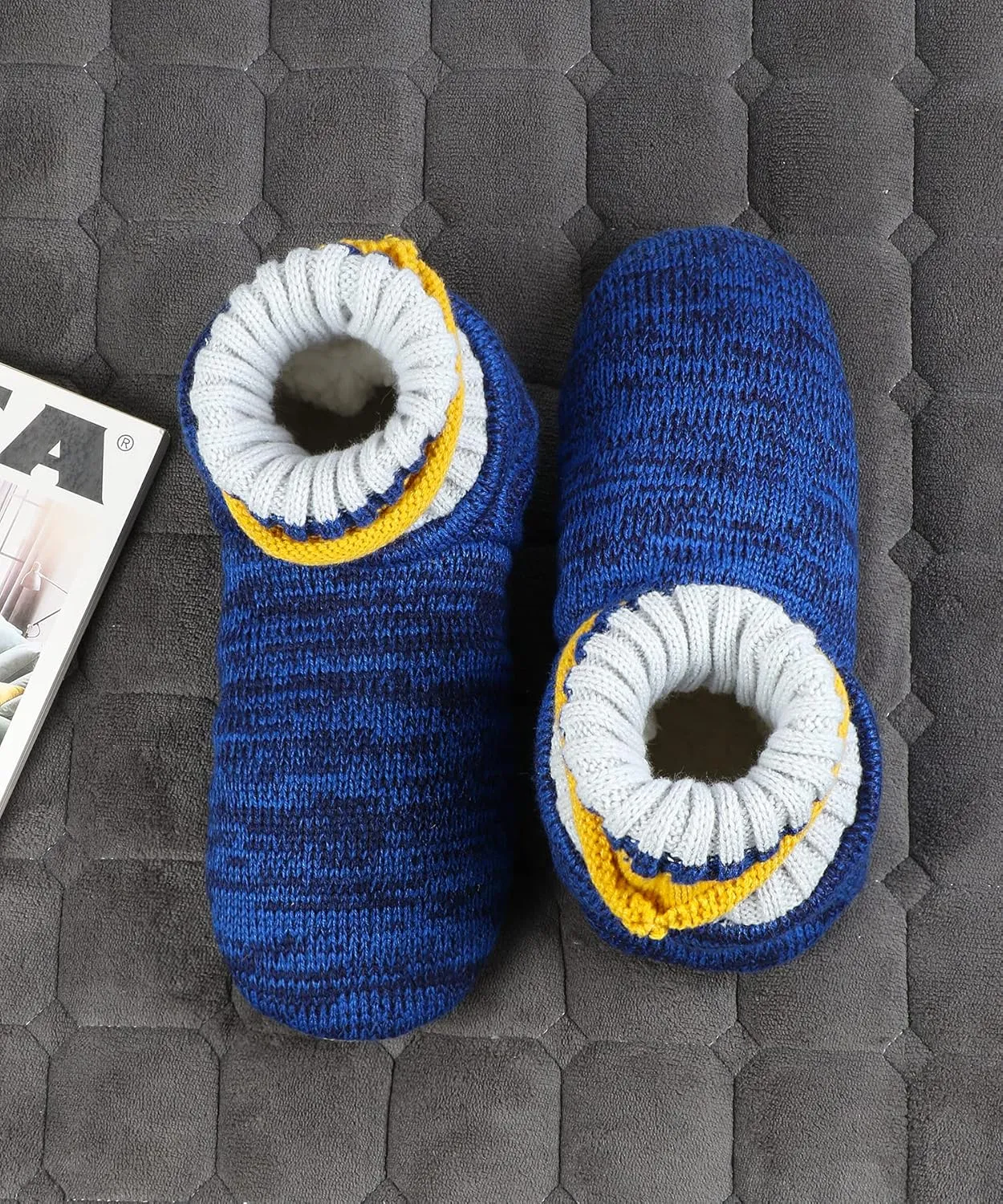 Keyela Slipper Socks Soft Cozy Thick House Indoor Boot Sock Shoes with Anti-Skid Bottom Soles for Men's