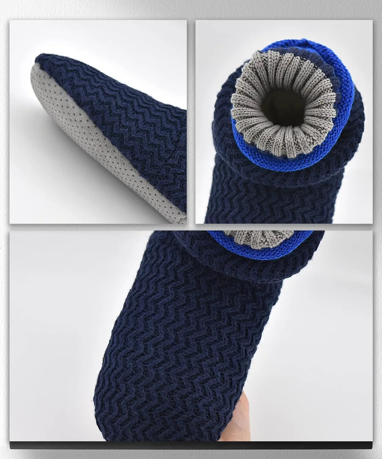 Keyela Slipper Socks Soft Cozy Thick House Indoor Boot Sock Shoes with Anti-Skid Bottom Soles for Men's