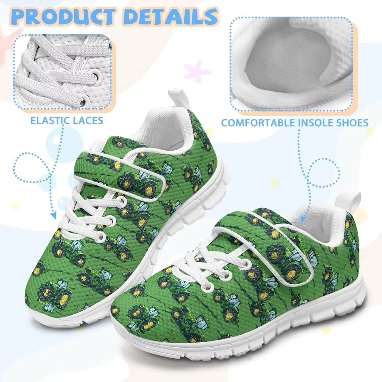Kids Sneakers for Boys Girls Single Buckle Running Tennis Shoes Breathable Lightweight Sport Athletic Shoe for Little Kids Size 11-15 White Sole
