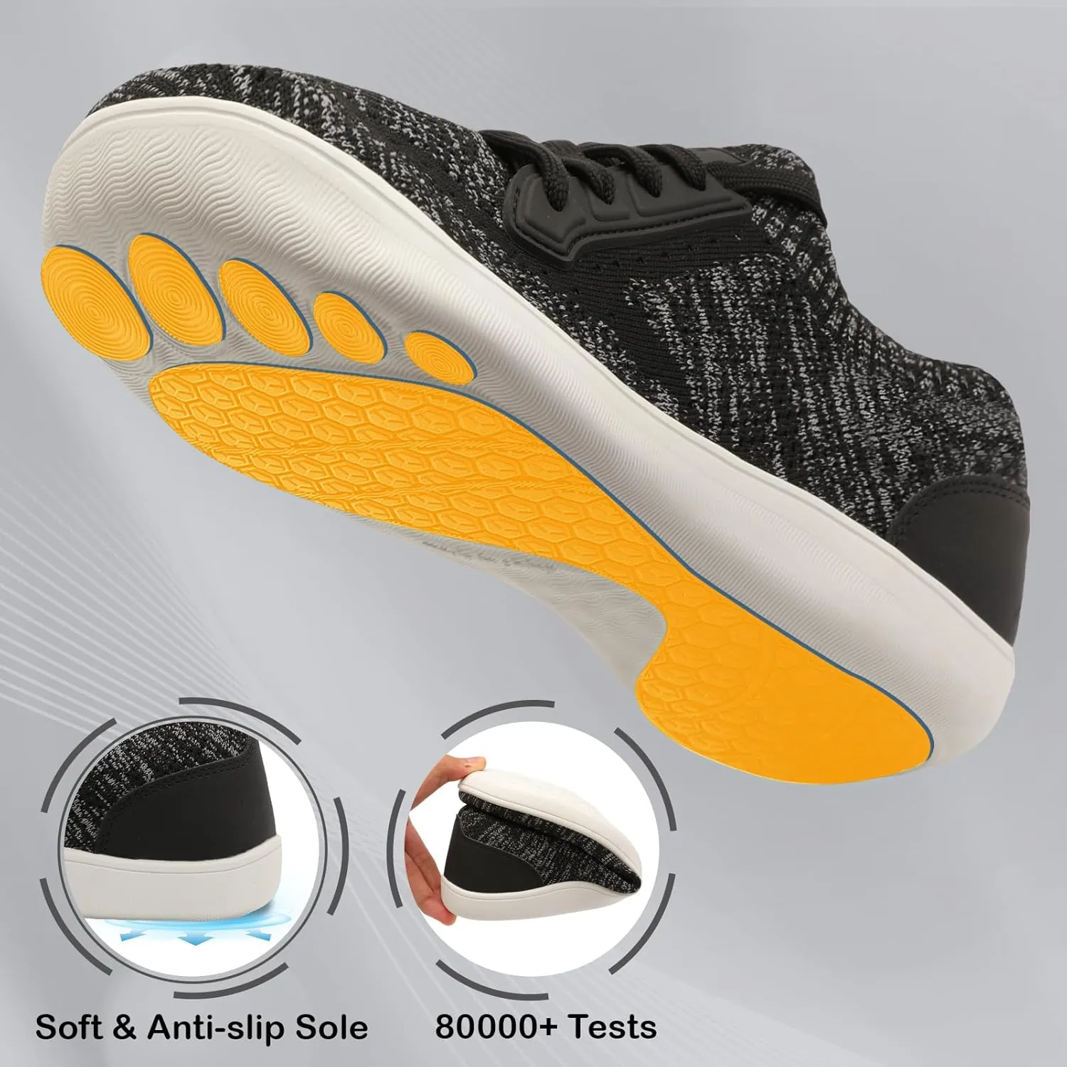 L-RUN Mens Walking Shoes Wide Toe Barefoot Shoes Minimalist Men's Casual Dress Shoes Breathable Zero Drop Fashion Sneakers