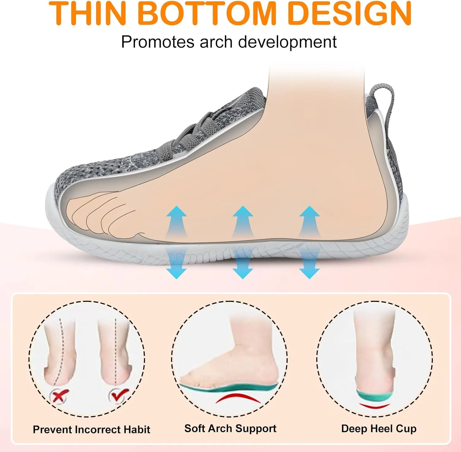 L-RUN Toddler Boys Girls Tennis Shoes Breathable Comfortable Barefoot Wide Summer School Walking Sneakers Baby First Walking Shoes