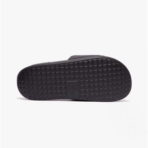 Lacoste CROCO Mens Logo Sliders Black/White