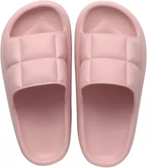 Ladies sandals and slippers Thick Bottom Slippers Men And Women Summer Home Couple Soft Bottom Slippers Bathroom Bath Fashion Cool Outdoor Slippers Tide Men Shower Slippers ( Color : Pink , Size : 42-