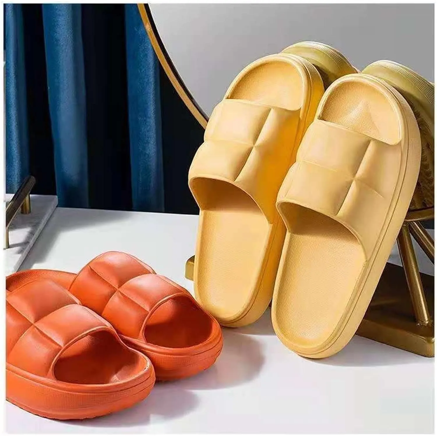 Ladies sandals and slippers Thick Bottom Slippers Men And Women Summer Home Couple Soft Bottom Slippers Bathroom Bath Fashion Cool Outdoor Slippers Tide Men Shower Slippers ( Color : Pink , Size : 42-