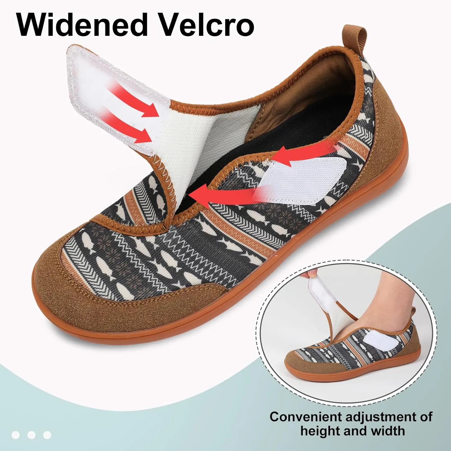 LeIsfIt Mens Walking Shoes Wide Diabetic Shoes Adjustable Barefoot Shoes Breathable Zero Drop Shoes Wide Width Arthritis Edema Shoes